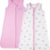 Baby Sleep Sack 18-24 Months 100% Cotton, Baby Boy Wearable Blanket 2-Way Zipper TOG 0.5, Breathable Lightweight Baby Sleeping Bag 2 Pack, Toddler Sleep Sacks 2t, Dinosaur, X-Large