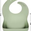 Baby Bibs for Boys Girls, 3 Pack Soft Adjustable Silicone Bibs for Babies Toddlers, BPA Free, Waterproof Bibs for Baby Eating Essentials Baby Gifts