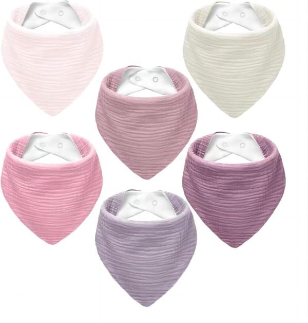 Muslin Baby Bibs,Baby Bandana Drool Bibs 100% Cotton for Baby Boy Girl,Solid Colors Bib for Drooling Teething