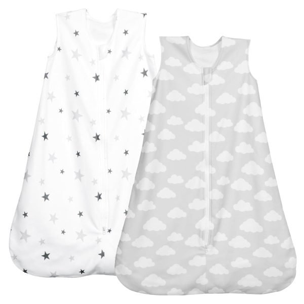 Soft Micro-Fleece Baby Sleep Sack, 6-12 Months Warm Baby Wearable Blanket, 2-Way Zipper Sleeping Bags, 2 Pack Comfy Toddler Sleeping Sack for Baby Girls, Medium Size, Floral