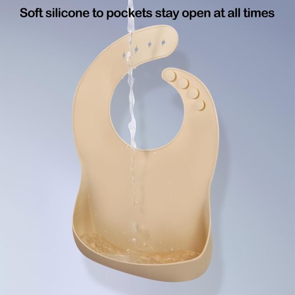 Baby Bibs for Boys Girls, 3 Pack Soft Adjustable Silicone Bibs for Babies Toddlers, BPA Free, Waterproof Bibs for Baby Eating Essentials Baby Gifts