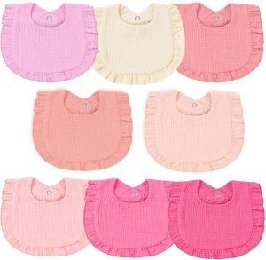 Muslin Baby Bibs for Baby Girls, Muslin Bibs Drool Bandana Bibs