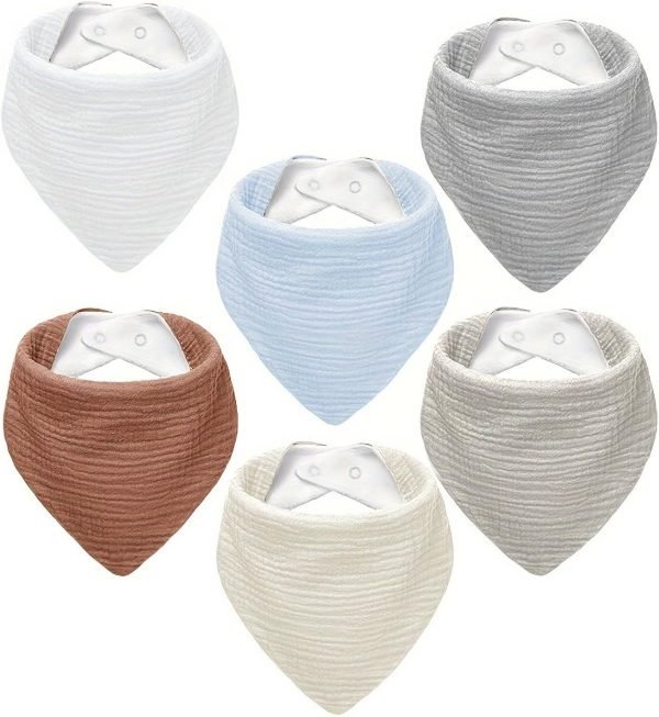 Muslin Baby Bibs,Baby Bandana Drool Bibs 100% Cotton for Baby Boy Girl,Solid Colors Bib for Drooling Teething