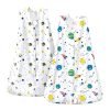 100% Cotton Baby Sleep Sack, 0-6 Months Baby Wearable Blanket, 2-Way Zipper Infant Sleeping Sack for Baby Boys Girls, 2 Pack Comfy Small Size Sleeveless Sleeping Bags, Rainbow & Pink Elephant