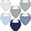 Muslin Baby Bibs,Baby Bandana Drool Bibs 100% Cotton for Baby Boy Girl,Solid Colors Bib for Drooling Teething