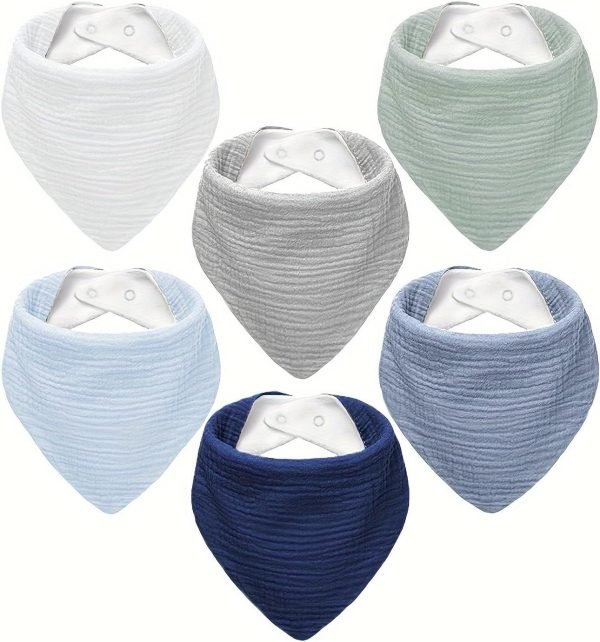 Muslin Baby Bibs,Baby Bandana Drool Bibs 100% Cotton for Baby Boy Girl,Solid Colors Bib for Drooling Teething
