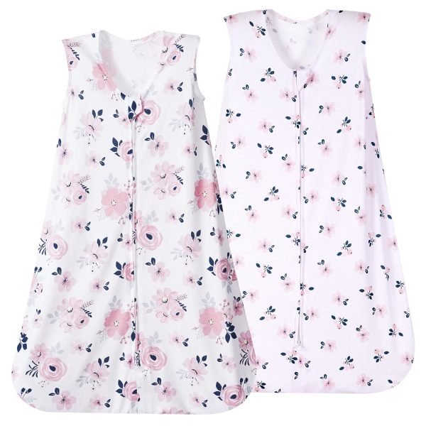 7178jotwoDL._SL1500 2 Pack Baby Sleep Sack 6-12 Months, Rayon Derived from Bamboo,Soft Cooling Sleep Sacks for Summer, TOG 0.5 Baby Wearable Blankets with 2-Way Zipper, Medium Size, Whale