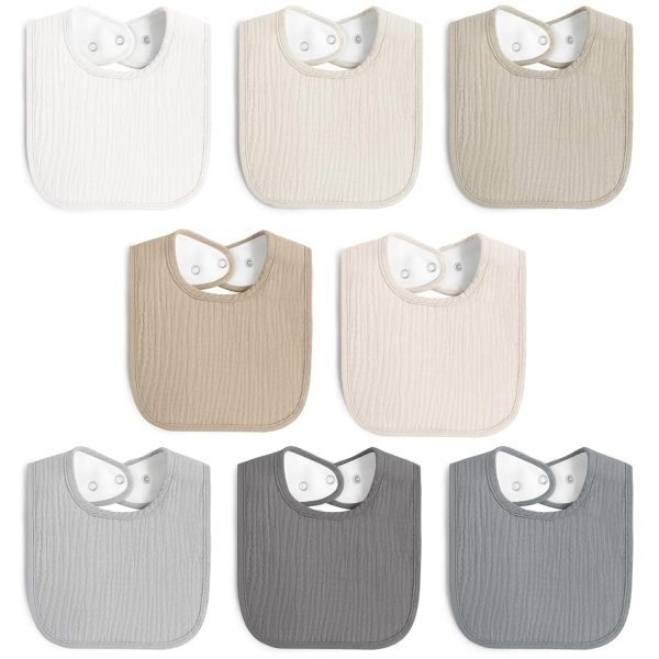 71CwH4Ep5pL._SL1500 8 Pack Baby Muslin Bibs 100% Cotton Bibs for Boys Girls,Soft and Absorbent Bib Set for Feeding and Drooling