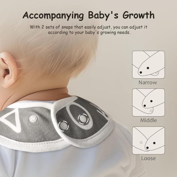 71H0zmkpamL._AC_SL1500 6 Pack Organic Baby Bibs for Unisex Boys Girls, Teething Baby Bib, Soft Cotton Baby Drool Bibs