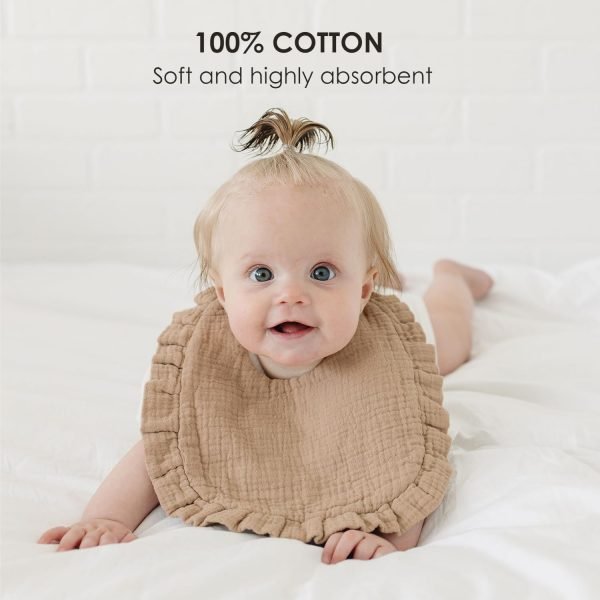 71JWFZc5wlL._SL1500 Baby Muslin Bibs Bandana Drool Bibs for Unisex Boys & Girls, Soft and Absorbent Cotton Teething Drooling Bib Set for Newborn Toddler