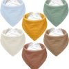 Muslin Baby Bibs,Baby Bandana Drool Bibs 100% Cotton for Baby Boy Girl,Solid Colors Bib for Drooling Teething