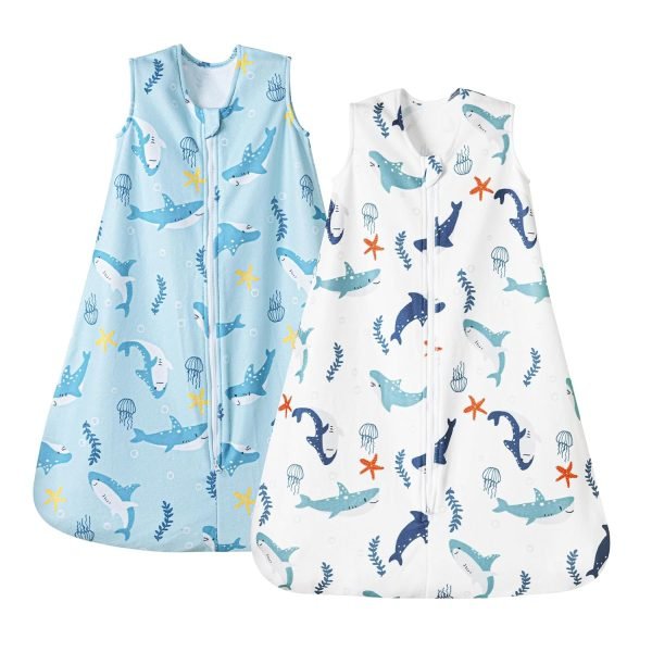 Soft Micro-Fleece Baby Sleep Sack, 6-12 Months Warm Baby Wearable Blanket, 2-Way Zipper Sleeping Bags, 2 Pack Comfy Toddler Sleeping Sack for Baby Girls, Medium Size, Floral