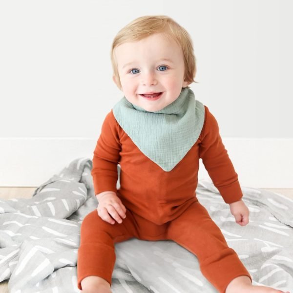 71RvlfmuI4L._SL1500 Muslin Baby Bibs 8 Pack Bandana Drool 100% Cotton for Unisex Baby, Solid Colors Set Teething and Drooling