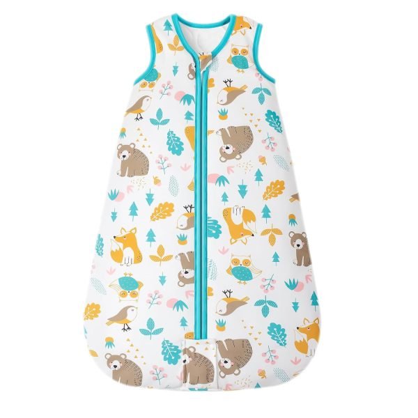 Sleep Sack Baby Winter Wearable Blanket with 2-Way Zipper,2.5 TOG Cotton Sleep Sack Unisex (White Animal, 6-12 Months)