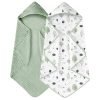 Hooded Baby Towels for Newborn 2 Pack 100% Muslin Cotton Baby Bath Towel with Hood for Babies, Infant, Toddler and Kids, Large 32x32Inch, Soft and Absorbent Newborn Essential