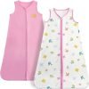 Baby Sleep Sack 18-24 Months 100% Cotton, Baby Boy Wearable Blanket 2-Way Zipper TOG 0.5, Breathable Lightweight Baby Sleeping Bag 2 Pack, Toddler Sleep Sacks 2t, Dinosaur, X-Large