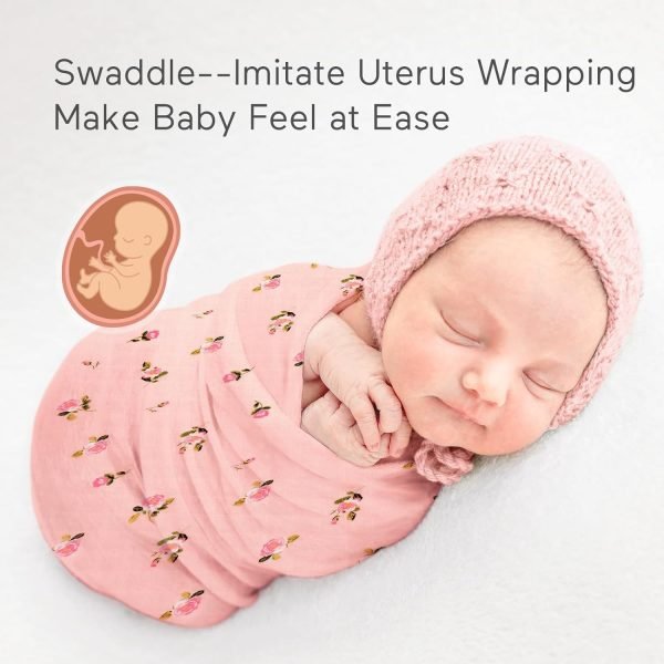 Muslin Swaddle Blankets, Soft Silky Baby Blankets 47 x 47 inches, Breathable Swaddle Blankets, Newborn Receiving Blanket for Boys and Girls, 4 Pack