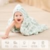 Baby Bath Towels, 100% Muslin Cotton Hooded Baby Towels for Newborn, 2 Pack Baby Towels with Hood for Infant Toddler and Kids, Large 32x32Inch, Soft and Absorbent