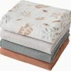 Muslin Swaddle Blankets for Boys and Girls, Soft Cotton Baby Swaddle Blankets for Unisex, 47 X 47 inches Muslin Swaddles, 4 Pack Leaves & Warmth Colors