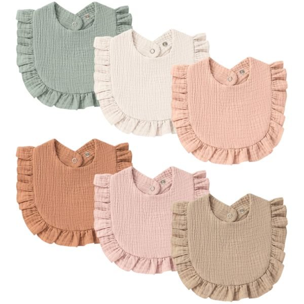 71h8ixrDqdL._SL1500 Baby Muslin Bibs Bandana Drool Bibs for Unisex Boys & Girls, Soft and Absorbent Cotton Teething Drooling Bib Set for Newborn Toddler