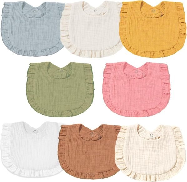 Muslin Baby Bibs for Baby Girls, Muslin Bibs Drool Bandana Bibs