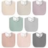 8 Pack Baby Muslin Bibs 100% Cotton Bibs for Boys Girls,Soft and Absorbent Bib Set for Feeding and Drooling