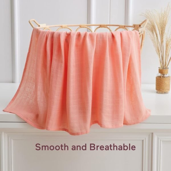 Muslin Swaddle Blankets, Soft Silky Baby Blankets 47 x 47 inches, Breathable Swaddle Blankets, Newborn Receiving Blanket for Boys and Girls, 4 Pack