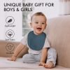 Baby Snap Bibs for Boys Girls,10 Pack Drool Bibs with Snap,Organic Cotton Snap Closure Bibs for Newborn