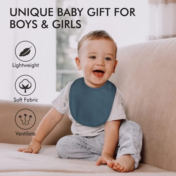 Baby Snap Bibs for Boys Girls,10 Pack Drool Bibs with Snap,Organic Cotton Snap Closure Bibs for Newborn