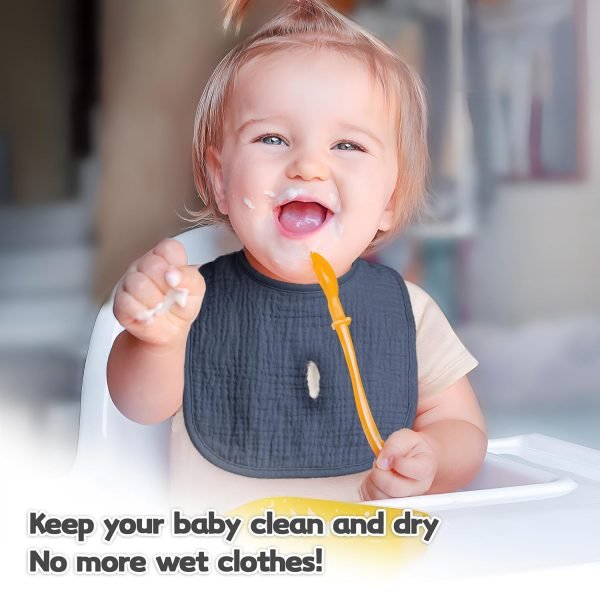 Muslin Baby Drool Bibs 6Pack Soft Square Adjustable Baby Bandana Bibs for Unisex Girls & Boys