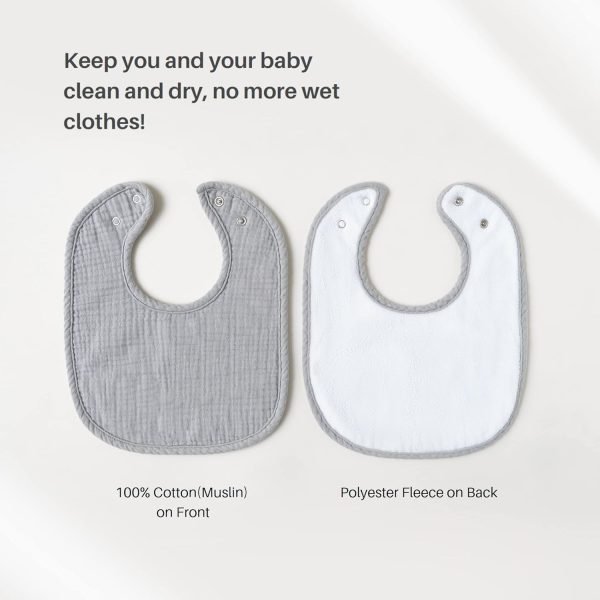 Muslin Baby Bibs for Boys Girls 6 Pack, 100% Cotton Baby Bib for Drooling and Teething, Absorbent Bandana Bibs