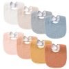 Muslin Baby Bibs 8 Pack Baby Bandana Drool Bibs Cotton for Unisex Boys Girls, 8 Solid Colors Set for Teething Drooling