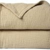 Muslin Quilt Blanket, Crib Blanket for Baby and Toddler,47x47 Inches(Ivory)