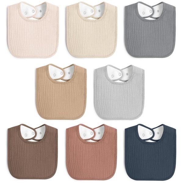 812_uHgvlNL._SL1500 8 Pack Baby Muslin Bibs 100% Cotton Bibs for Boys Girls,Soft and Absorbent Bib Set for Feeding and Drooling