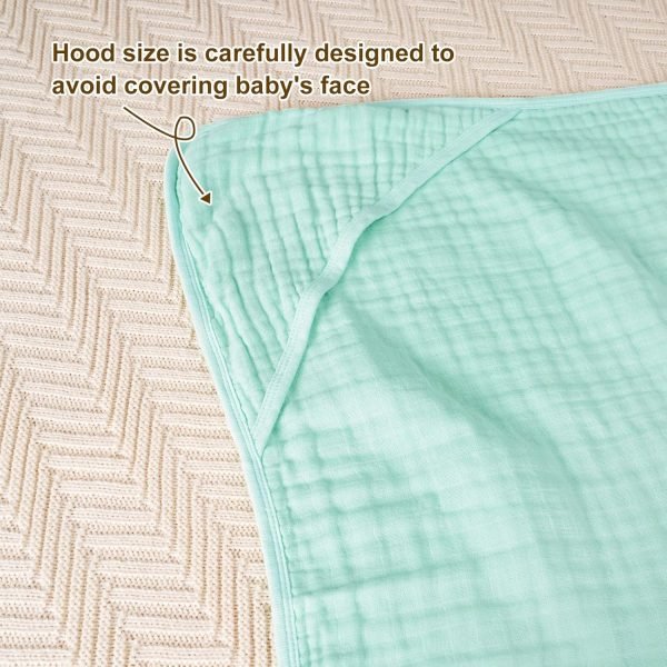 2 Pack Hooded Baby Towels, 100% Muslin Cotton Baby Bath Towels, Ultra Soft Breathable Absorbent Towels for Infant Toddler and Kids, Newborn Essentials, Large 32x32Inch, Dinosaur