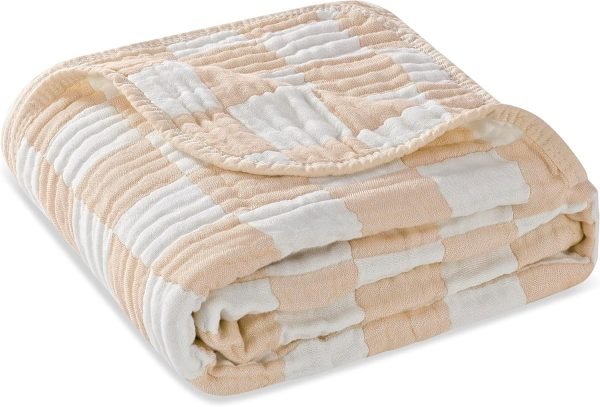 816i6TOOLzL._AC_SL1500 Ultra Soft Muslin Baby Blanket, Made of Viscose from Bamboo and Muslin from Cotton, A Versatile Swaddle and Bed Blanket for Babies, Toddlers, Boys, and Girls (Forest Elephant 1 Pack).