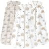 Baby Sleep Sack 6-12 Months 3 Pack 100% Cotton Lightweight 0.5 TOG Wearable Blanket Baby Sleep Bag with 2-Way Zipper for Newborn Infant Blue