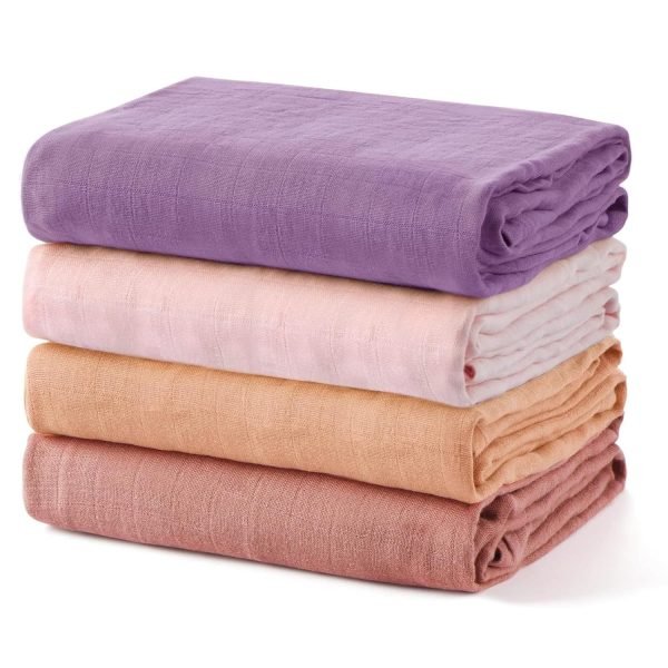 819mITXSStL._SL1500 Muslin Swaddle Blankets, Swaddle Blanket for Baby Boys and Girls, 4-Pack Breathable and Skin-Friendly Baby Receiving Blankets Swaddle Wrap, Baby Essentials, Registry & Gift, 47 x 47 inches