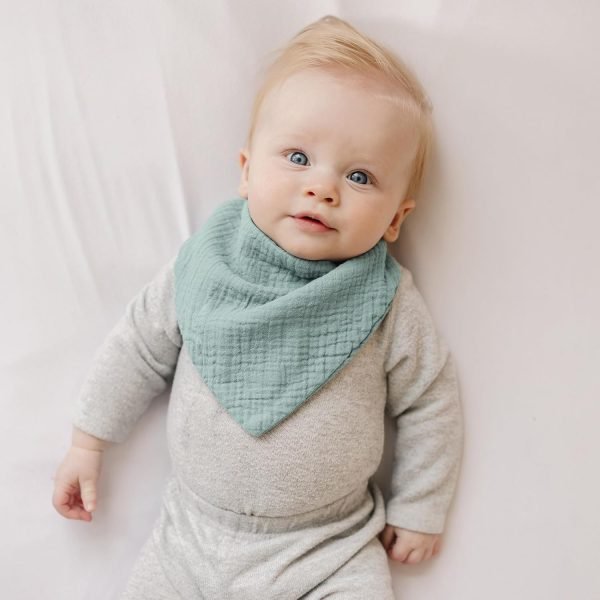 81AqtR-0NsL._SL1500 Muslin Baby Bibs 8 Pack Bandana Drool 100% Cotton for Unisex Baby, Solid Colors Set Teething and Drooling