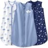Baby Sleep Sack 0-6 Months Wearable Blanket for Babies 100% Cotton 2-Way Zipper TOG 0.5 Toddler Sleeping Sack 3 Pack, Sleep Sacks