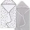 Baby Infant Hooded Towels! Organic Cotton, Unisex Bath Essentials and Newborn Necessities, Soft Nursery Towel with Hood Set, 2-Pack Size 29 x 29 Inch