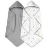 Hooded Baby Towels for Newborn 2 Pack 100% Muslin Cotton Baby Bath Towel with Hood for Babies, Infant, Toddler and Kids, Large 32x32Inch, Soft and Absorbent Newborn Essential