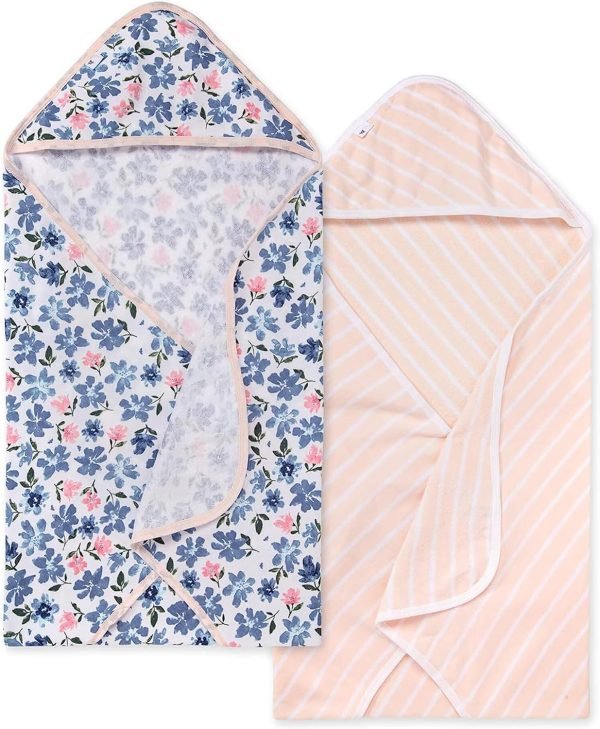 Baby Infant Hooded Towels! Organic Cotton, Unisex Bath Essentials and Newborn Necessities, Soft Nursery Towel with Hood Set, 2-Pack Size 29 x 29 Inch