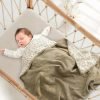Muslin Quilt Blanket, Crib Blanket for Baby and Toddler,47x47 Inches(Ivory)