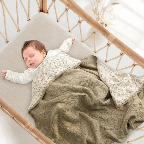 81Ln5fe00aL._AC_SL1500 Muslin Quilt Blanket, Crib Blanket for Baby and Toddler,47x47 Inches(Ivory)