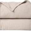 Muslin Quilt Blanket, Crib Blanket for Baby and Toddler,47x47 Inches(Ivory)