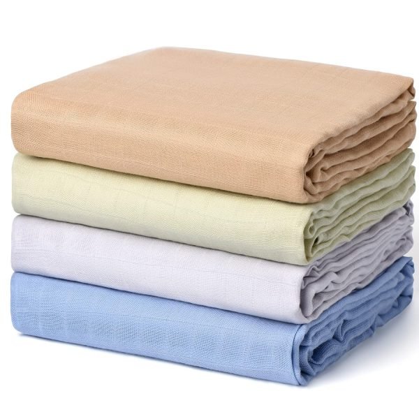 81a0xlvWjGL._SL1500 Muslin Swaddle Blankets, Swaddle Blanket for Baby Boys and Girls, 4-Pack Breathable and Skin-Friendly Baby Receiving Blankets Swaddle Wrap, Baby Essentials, Registry & Gift, 47 x 47 inches