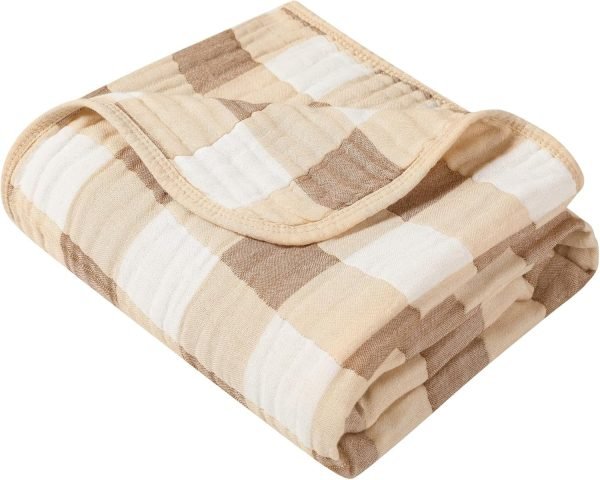 81ayyzCBeZL._AC_SL1500 Ultra Soft Muslin Baby Blanket, Made of Viscose from Bamboo and Muslin from Cotton, A Versatile Swaddle and Bed Blanket for Babies, Toddlers, Boys, and Girls (Forest Elephant 1 Pack).