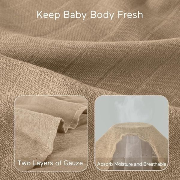 81dE5XjsMIL._SL1500 Muslin Swaddle Blankets, Swaddle Blanket for Baby Boys and Girls, 4-Pack Breathable and Skin-Friendly Baby Receiving Blankets Swaddle Wrap, Baby Essentials, Registry & Gift, 47 x 47 inches
