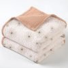 Muslin Quilt Blanket, Crib Blanket for Baby and Toddler,47x47 Inches(Ivory)